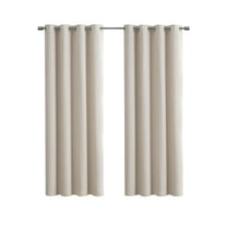 Eclipse Corte Solid Blackout Curtain, Panel Pair, Vanilla, 37" W x 84" L
