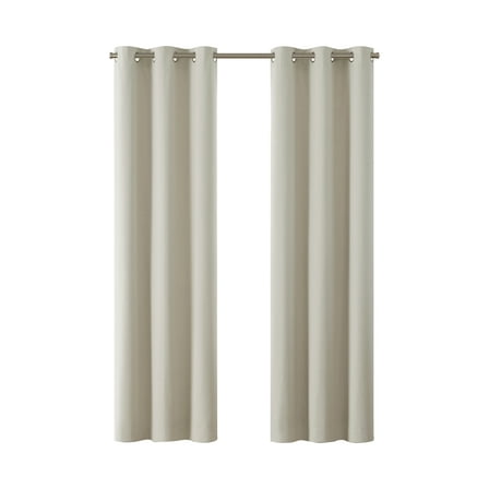 Eclipse Corte Solid Blackout Curtain, Panel Pair, Vanilla, 37" W x 84" L