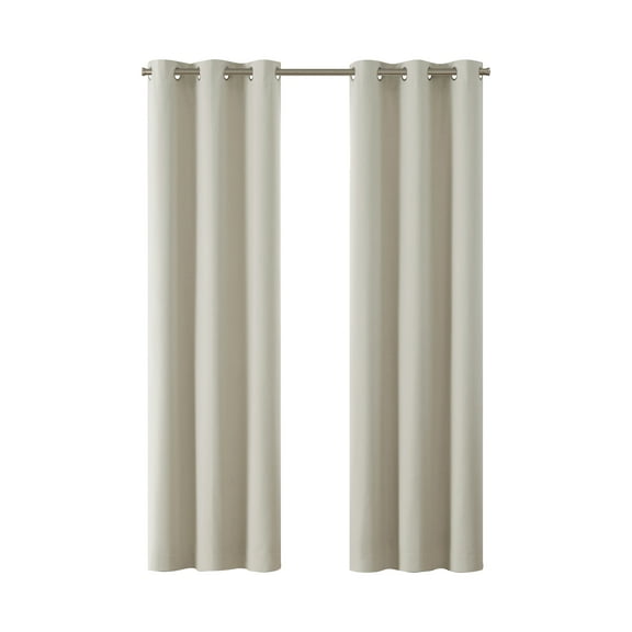 Eclipse Corte Solid Blackout Curtain, Panel Pair, Vanilla, 37" W x 84" L