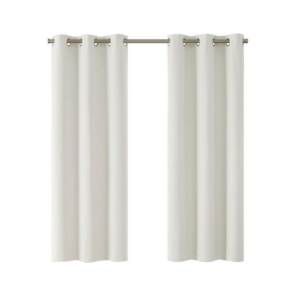 Eclipse Corte Solid Blackout Curtain, Panel Pair, White, 37" W x 63" L