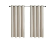 Eclipse Corte Vanilla Solid Blackout Grommet Curtain Panel Pair, 37" x 63"