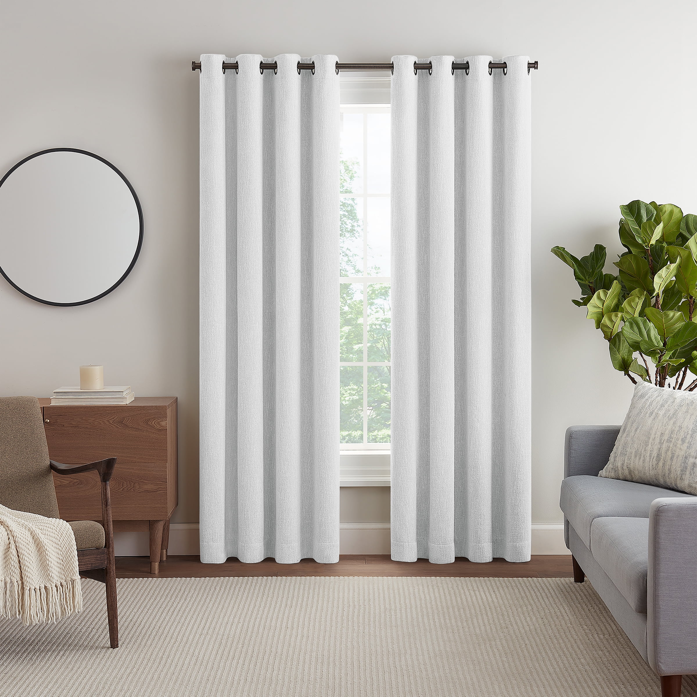 Eclipse Décor Quinn Curtain, Textured Solid 100% Blackout Curtain, 84