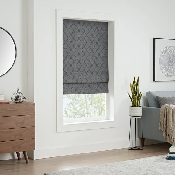 Eclipse Darien Ogee 100% Total Blackout Cordless Roman Shade 23x64 - Grey