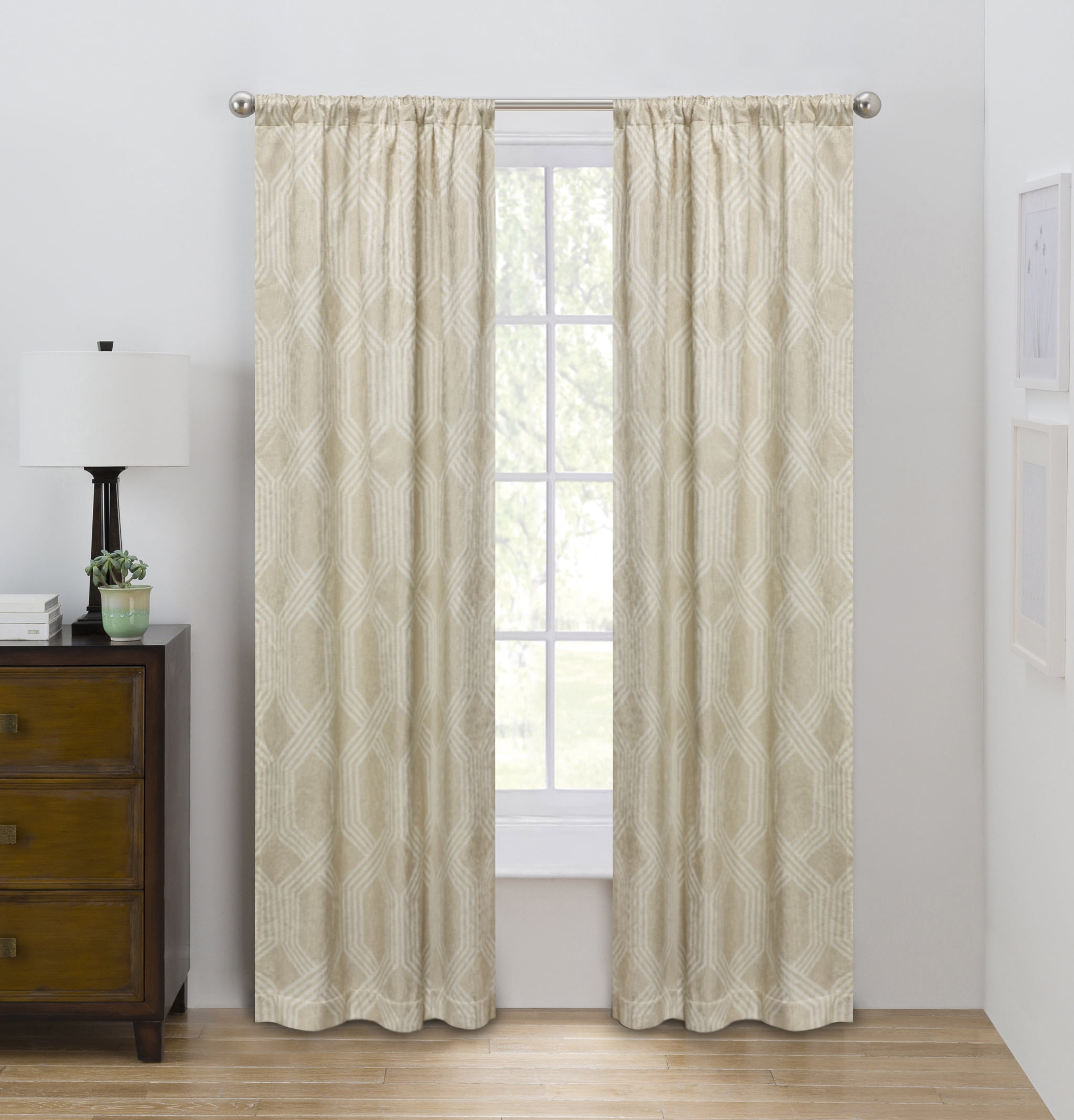 Eclipse Draft Stopper Geo Print Room Darkening Fleece Lined Rod Pocket