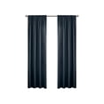 thumbnail image 1 of Eclipse Draft Stopper Room Darkening Fleece Lined Rod Pocket, Single Curtain Panel, Black, 42" W x 84" L, 1 of 11