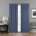 thumbnail image 1 of Eclipse Draft Stopper Room Darkening Fleece Lined Rod Pocket, Single Curtain Panel, Blue, 40" W x 84" L, 1 of 6