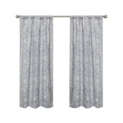 Eclipse Draft Stopper Room Darkening Fleece Lined Rod Pocket, Single Curtain Panel, Blue Medallion, 42" W x 63" L