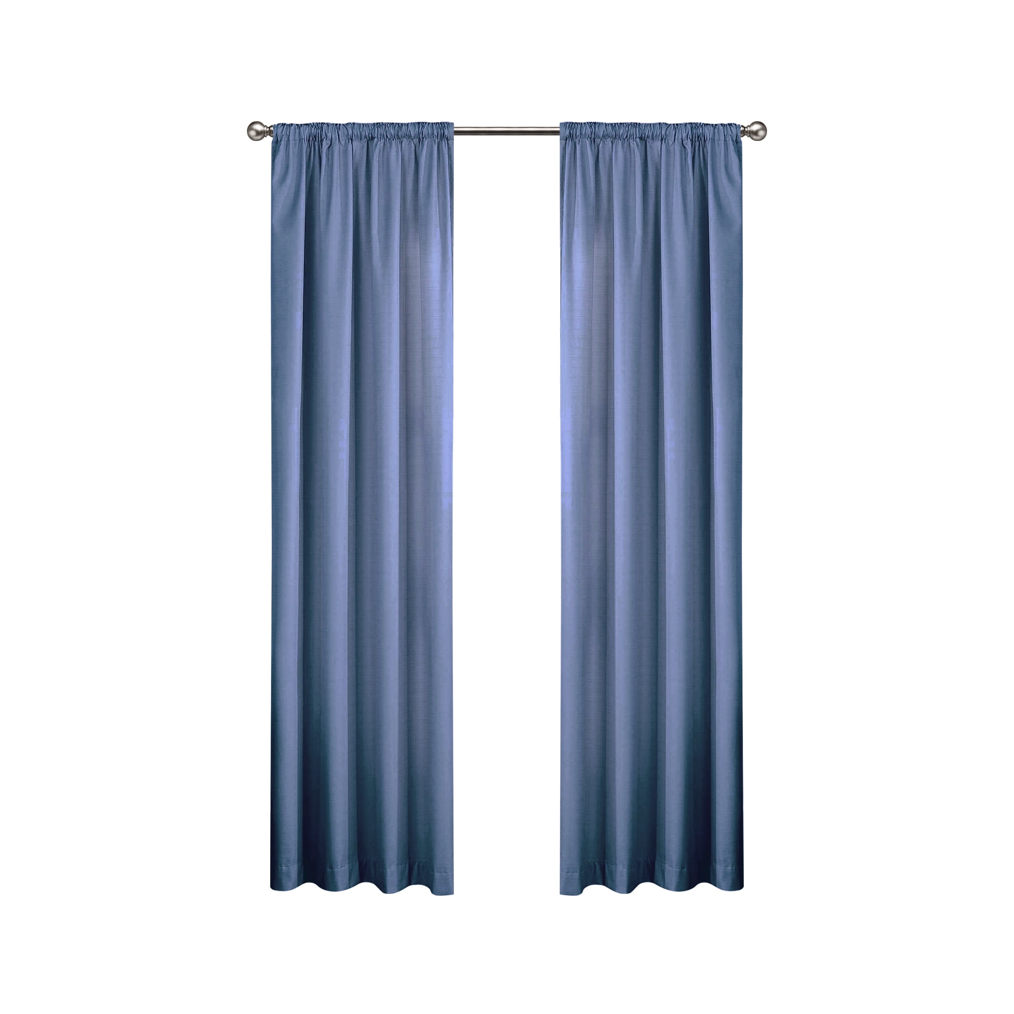 Eclipse Draft Stopper Room Darkening Fleece Lined Rod Pocket, Single Curtain Panel, Blue Midnight, 42" W x 95" L