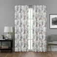 thumbnail image 1 of Eclipse Draft Stopper Room Darkening Fleece Lined Rod Pocket, Single Curtain Panel, Off-White Botanical, 40" W x 108" L, 1 of 6