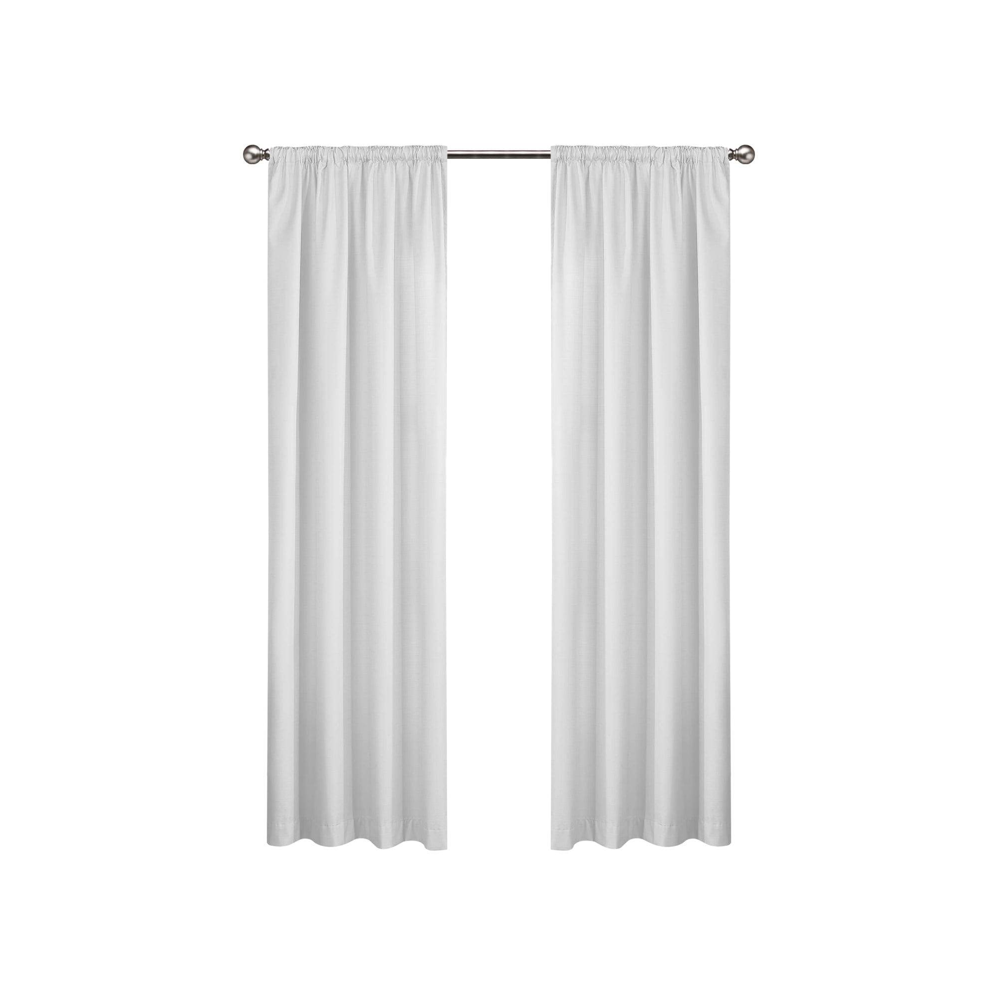Eclipse Draft Stopper Room Darkening Fleece Lined Rod Pocket, Single Curtain Panel, White, 42" W x 84" L