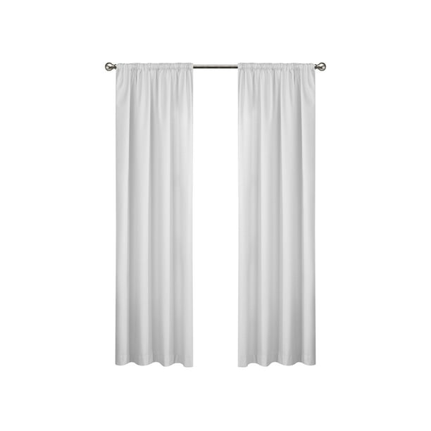 Eclipse Draft Stopper Solid Color Room Darkening Fleece Lined Rod