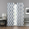 thumbnail image 1 of Eclipse Draftstopper Blue Geo Print Room Darkening Rod Pocket + Back Tab Single Curtain Panel, 40" x 108", 1 of 6