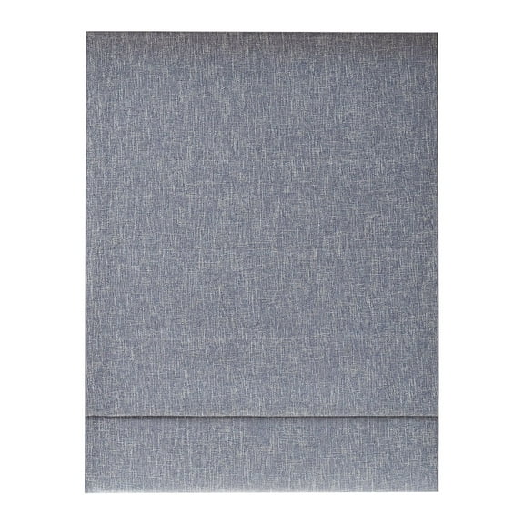 Eclipse Drew Textured Solid, 100% Total Blackout, Cordless Roman Shade, Blue, 27 x 64