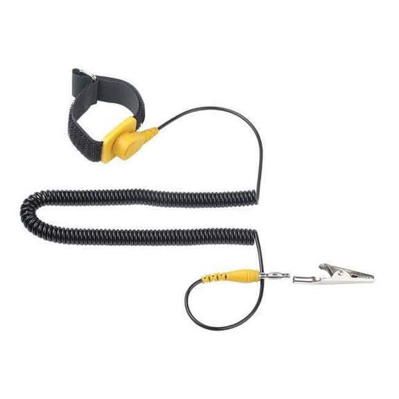 Eclipse ESD Wrist Strap,Adj,10 ft L,Yellow/Black 900-022