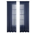 thumbnail image 1 of Eclipse Emina Crushed Sheer Voile Rod Pocket, Single Curtain Panel, 52"x 84", Navy, 1 of 8