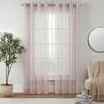 thumbnail image 1 of Eclipse Emina Crushed Sheer Voile Window Curtain Panel, Grommet, 1 Panel, 50 In Wide x 84 In Long, Blush, 1 of 9