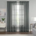 thumbnail image 1 of Eclipse Emina Crushed Sheer Voile Window Curtain Panel, Rod Pocket, 1 Panel, 52 In Wide x 95 In Long, Grey, 1 of 8