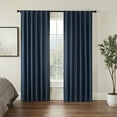 thumbnail image 1 of Eclipse Fresno Blackout Curtain Panel, Back Tab Window Curtain, Thermaweave, (1 Panel), 52 In Wide x 63 In Long, Dark Blue, 1 of 5