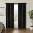 thumbnail image 1 of Eclipse Fresno Blackout Curtain Panel, Back Tab Window Curtain, Thermaweave, (1 Panel), 52 In Wide x 84 In Long, Black, 1 of 6
