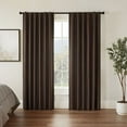 thumbnail image 1 of Eclipse Fresno Solid Color Room Darkening Rod Pocket Back Tab Window Curtain Panel, Brown, 52x95, 1 of 8