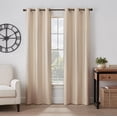thumbnail image 1 of Eclipse Gabriella Textured Solid Absolute Zero 100% Grommet Top Blackout Window Panel, Off-White, 40x95, 1 of 8
