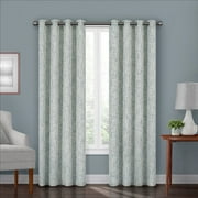 Eclipse Gemini Linear Patterned Blackout Grommet Top Window Panel, Sky Blue, 50x63