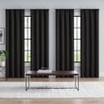 thumbnail image 1 of Eclipse Gilda Embossed Blackout 4 Pack Window Curtain Panels, Rod Pocket - 37" W x 84" L - Black, 1 of 4