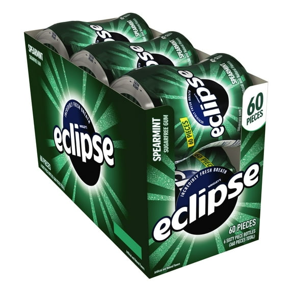 Eclipse Gum, Spearmint, Sugar Free, 60 Pieces (Pack of 6)