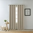 thumbnail image 1 of Eclipse Hadley 100% Blackout Curtain Panel, Linen Blend Grommet Window Curtain, 1 Panel, 50 In Wide x 120 In Long, Linen, 1 of 9