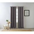 thumbnail image 1 of Eclipse Hadley 100% Blackout Curtain Panel, Linen Blend Grommet Window Curtain, 1 Panel, 50 In Wide x  72 In Long, Charcoal, 1 of 9