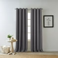 thumbnail image 1 of Eclipse Hadley 100% Blackout Curtain Panel, Linen Blend Grommet Window Curtain, 1 Panel, 50 In Wide x 84 In Long, Charcoal, 1 of 9