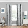 thumbnail image 1 of Eclipse Haley Brush Stroke Chevron Pleated Blackout Rod Pocket Curtain Single Panel, Silver, 37" x 84", 1 of 5