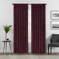 thumbnail image 1 of Eclipse Harper Velvet Absolute Zero 100% Blackout Rod Pocket With Back Tab Window Curtain Panel, Red Wine, 50 X 63 In, 1 of 6