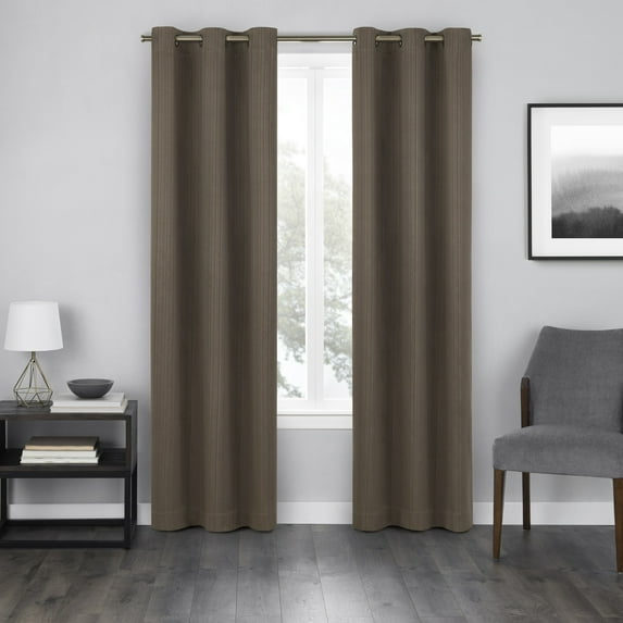 Eclipse Hazel Solid Blackout Grommet Top Window Panel, Toffee, 40x95