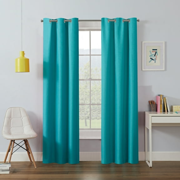 Eclipse Kendall Grommet Blackout Curtains, 84 In Long x 42 In Wide, Turquoise