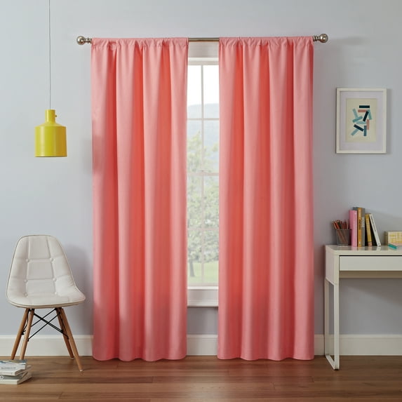 Eclipse Kendall Kids Thermaback Blackout 42 x 63 Curtain Panel in Coral