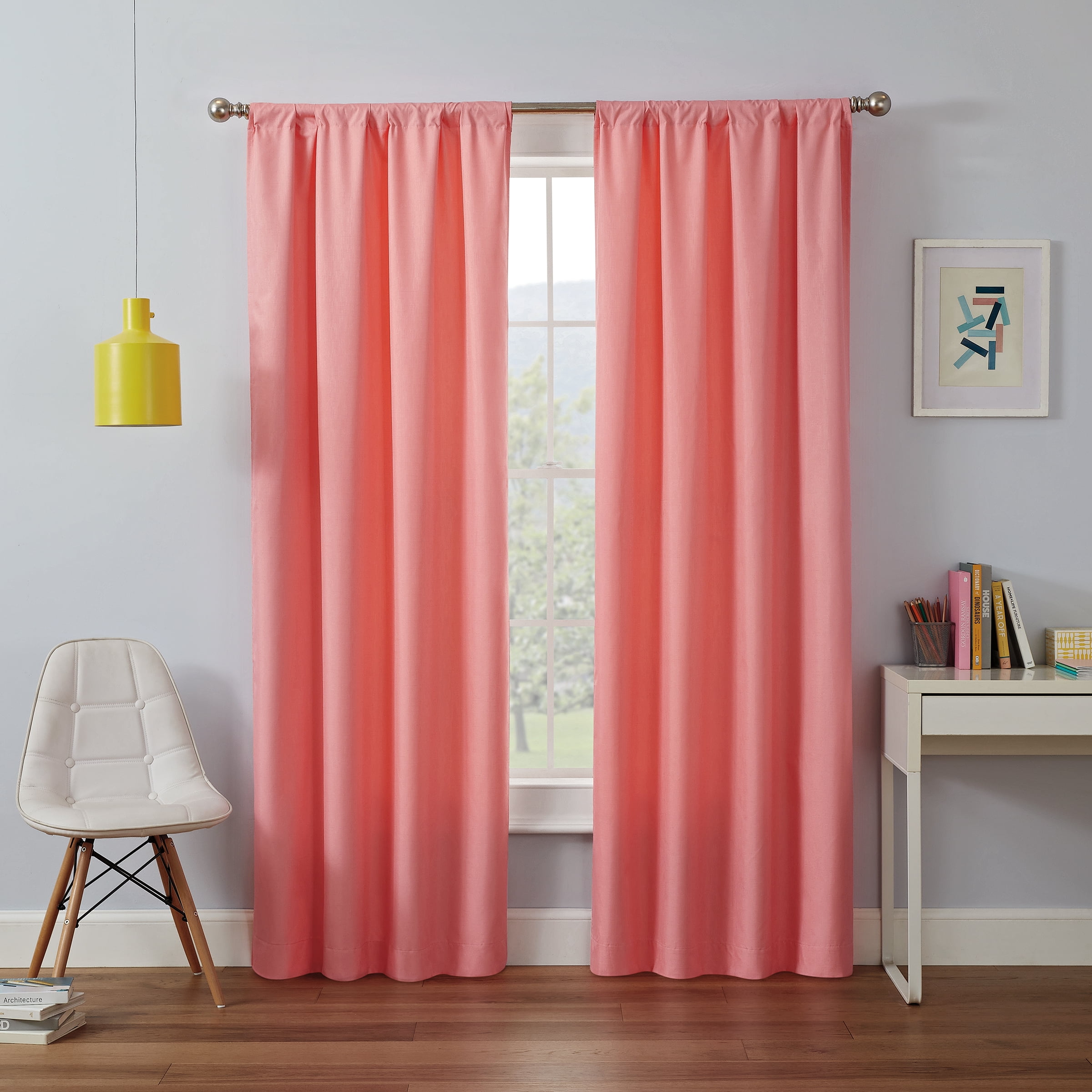 Eclipse Kendall Kids Thermaback Blackout 42 x 84 Curtain Panel in Coral