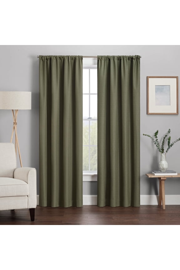 Kendall Modern Blackout Curtains, 54 In Long x 42 In Wide, Artichoke, Sold as a Single Curtain Panel