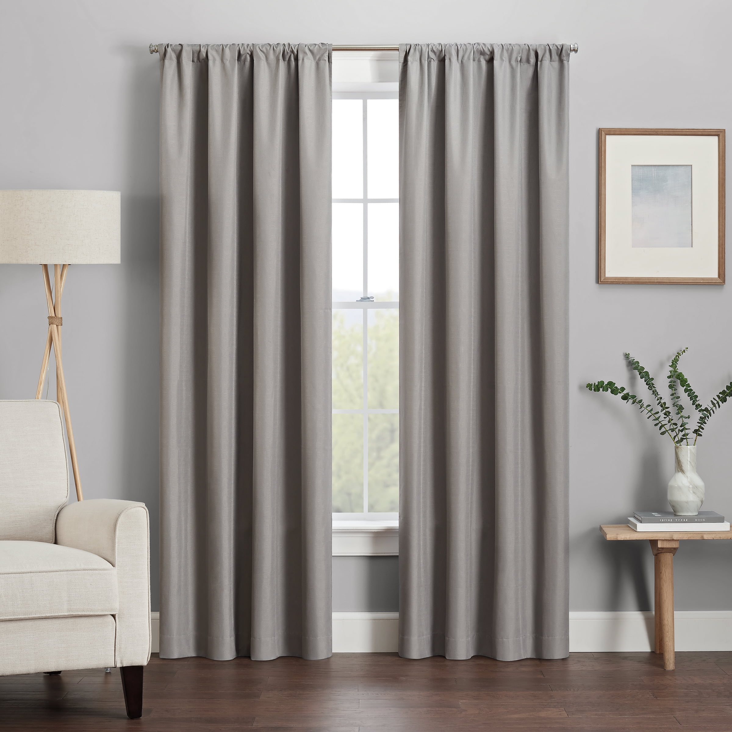 Eclipse Kendall Modern Blackout Curtains, 54 In Long x 42 In Wide, Grey, Sold as a Single Curtain Panel