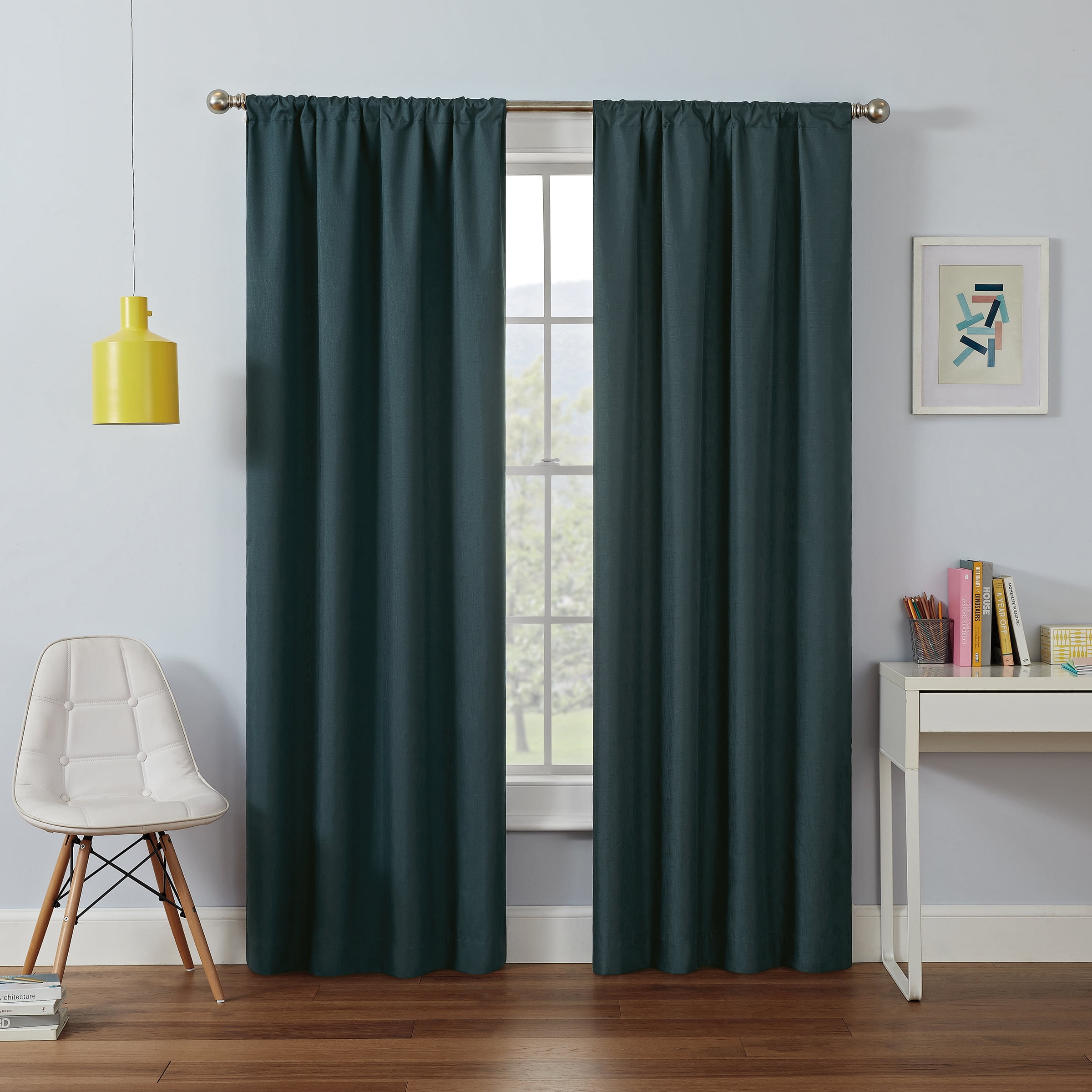 ECLIPSE Kendall Modern Blackout Thermal Rod Pocket Window Curtain for Bedro Eclipse Kendall Modern Darkening Insulated Drapes, Single Panel