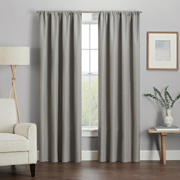Eclipse Kendall Modern Blackout Curtains, 63 In Long x 42 In Wide, Grey, Sold as a Single Curtain Panel