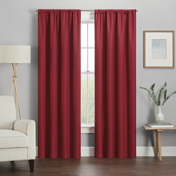Eclipse Kendall Modern Blackout Curtains, 63 In Long x 42 In Wide, Ruby, Sold as a Single Curtain Panel