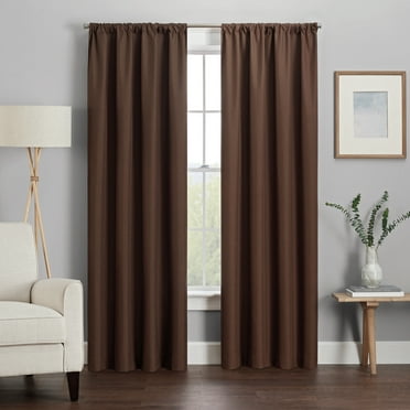 Eclipse Kendall Modern Blackout Curtains, 84 In Long x 42 In Wide, Chocolate, Sold as a Single Curtain Panel