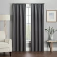 thumbnail image 1 of Eclipse Kendall Modern Blackout Curtains, 95 In Long x 42 In Wide, Charcoal, Sold as a Single Curtain Panel, 1 of 8