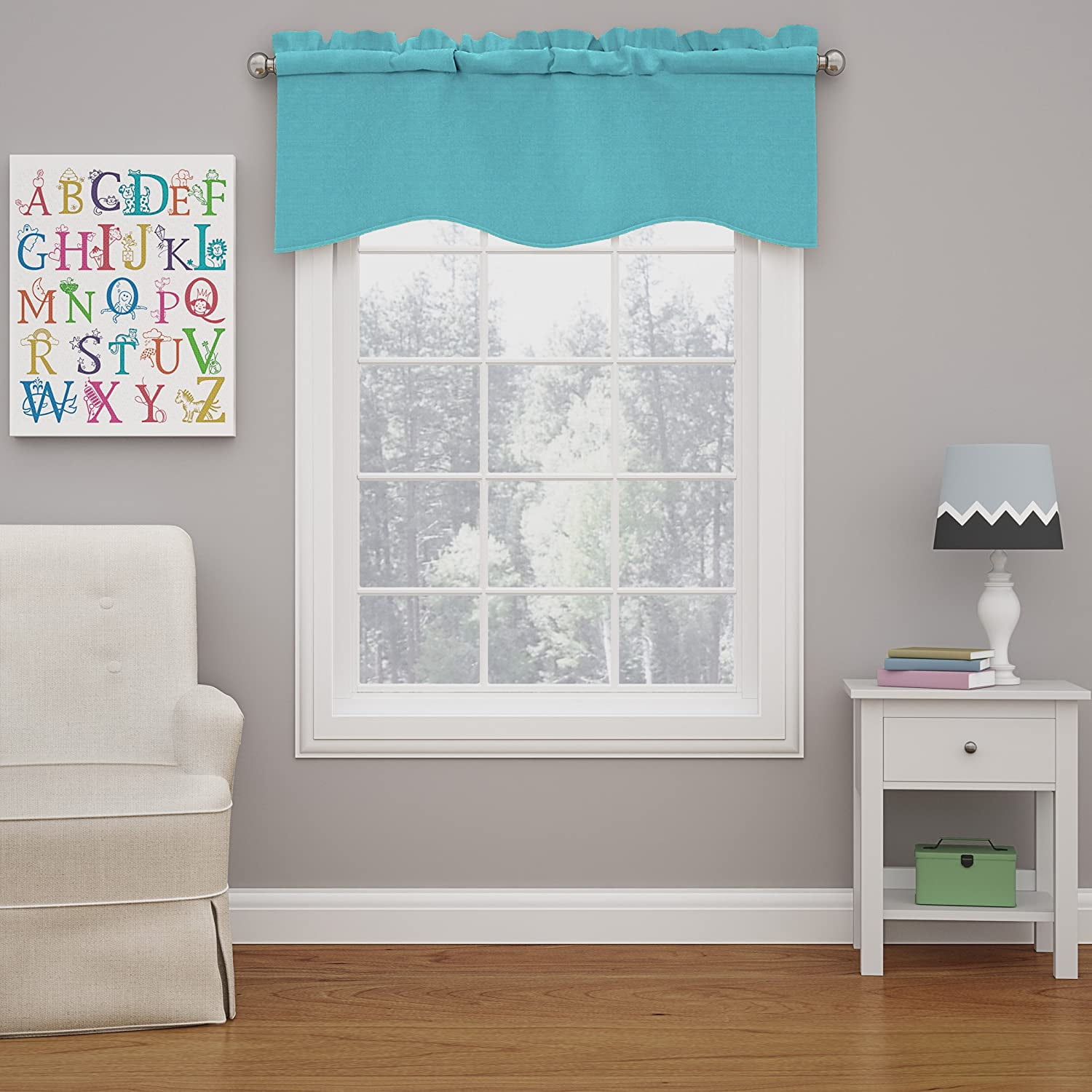 Rich Teal Extended Blackout Microfiber Rod Pocket Valance