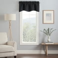 thumbnail image 1 of Eclipse Kendall Solid Scalloped Valance (1 Panel), 42 In Wide x 18 In Long, Black, 1 of 7