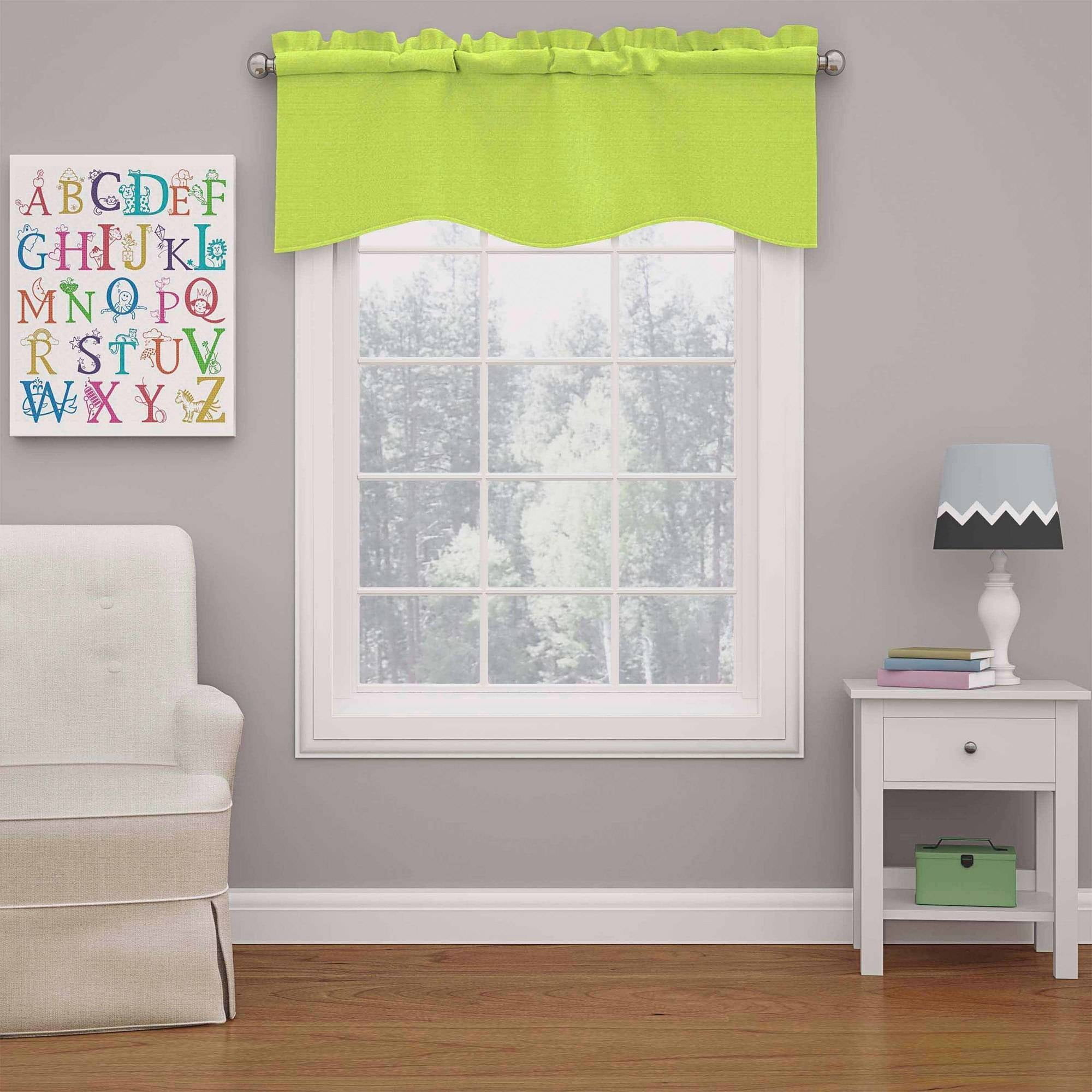 Kendall Lime Green Scalloped Rod Pocket Valance