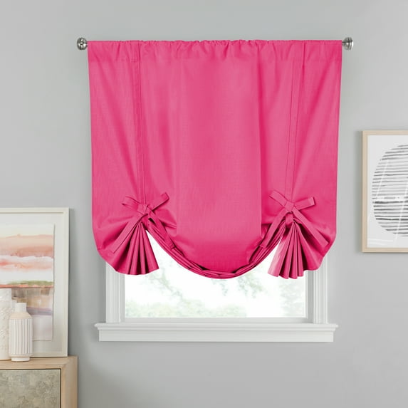 Eclipse Kendall Tie-Up Blackout Window Curtain Valance, 63 In long x 42 In wide, Raspberry
