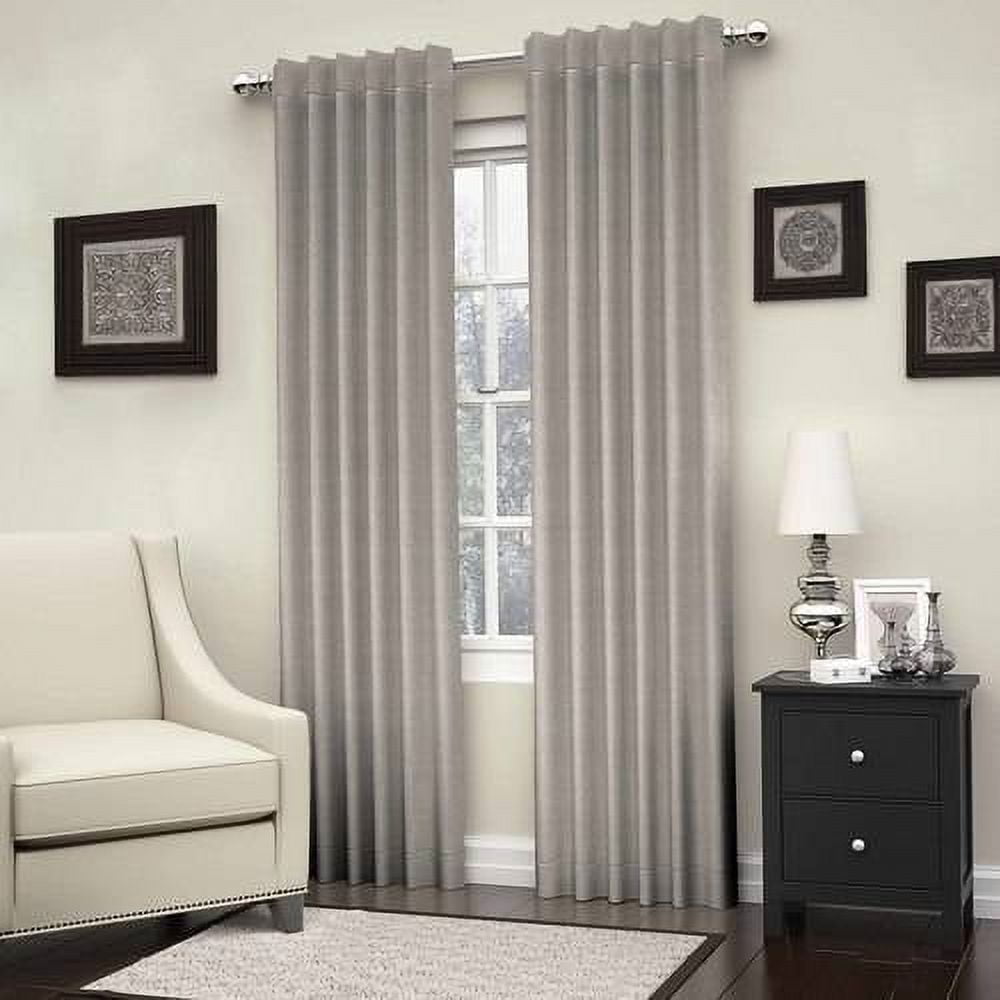 Eclipse Kenley Solid Color Blackout Rod Pocket Single Curtain Panel, Gray, 52 x 84