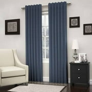Eclipse Kenley Solid Color Blackout Rod Pocket Single Curtain Panel, Indigo Blue, 52 x 84